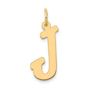 14k Yellow Gold Madison Collection LG Classic Script Initial J Pendant